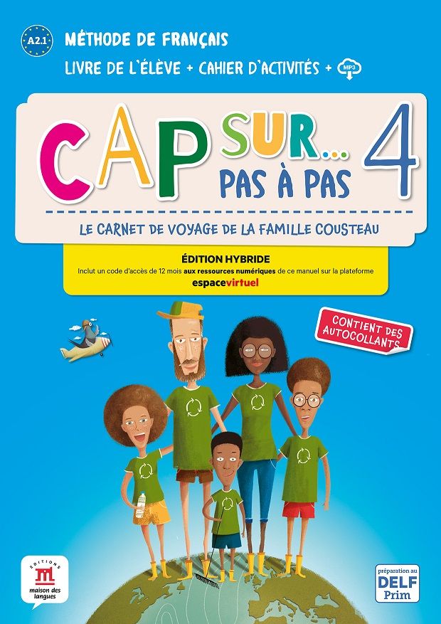Cap Sur 4 pas a pas (A2.1) – Édition hybride Livre de l'éleve / Cahier d'exercices + Espacevirtuel (12 mois)