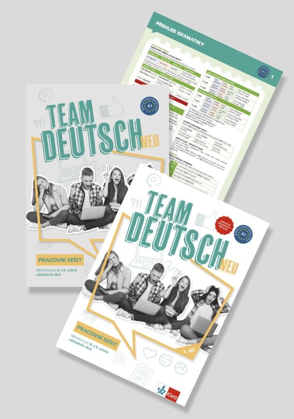 Team Deutsch neu 1 (A1) – 2dílný barevný pracovní sešit + gramatický přehled + žákovská licence (24 měsíců)
