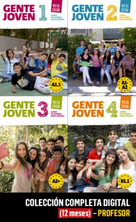 Gente Joven 1-4 Nueva Ed. (A1-B1.1) – Colección completa – Profesor (12 meses)