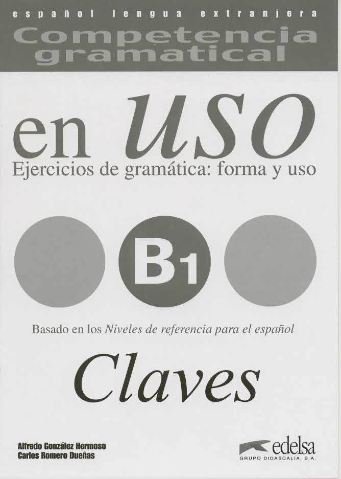 Competencia gramatical en Uso B1 – Libro de Claves