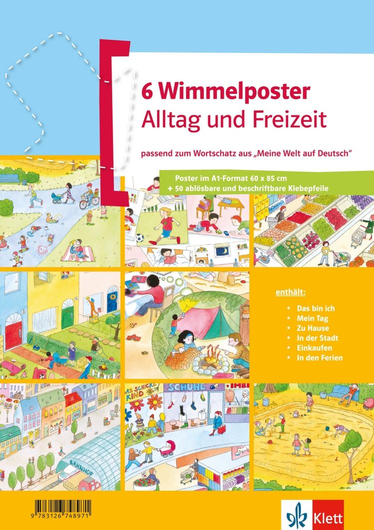 Meine Welt auf Deutsch – Wimmelposter-Set: Alltag und Freizeit