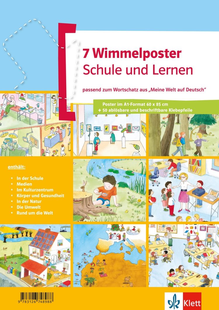 Meine Welt auf Deutsch – Wimmelposter-Set: Schule und Lernen