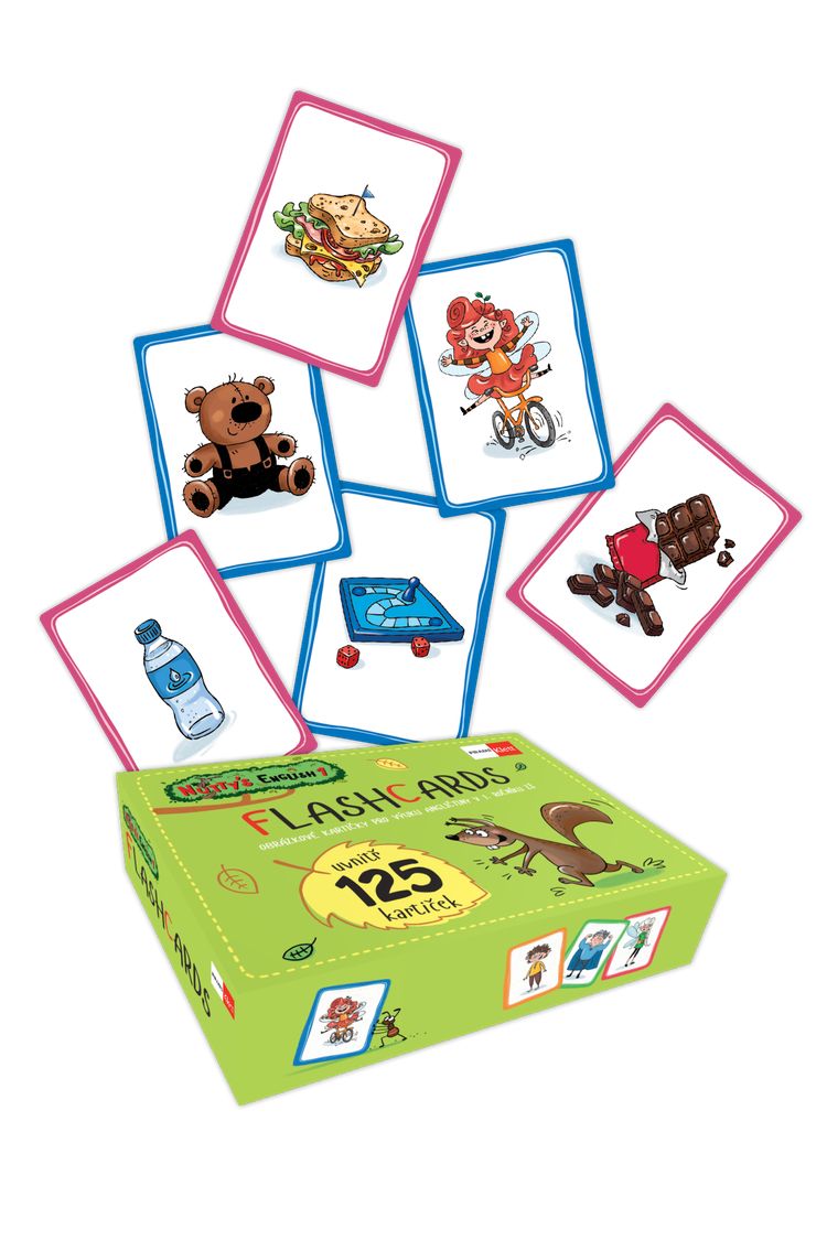 Nutty´s English 1 – 125 flashcards v krabičce