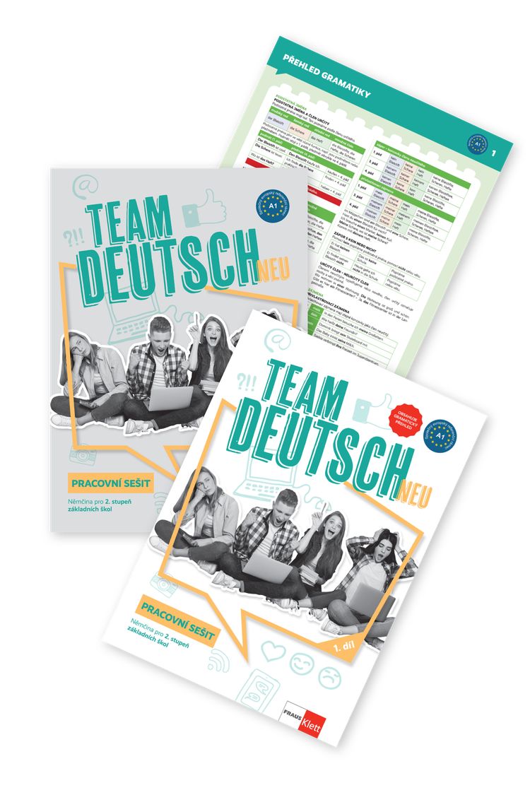 Team Deutsch neu 1 (A1) – 2dílný barevný pracovní sešit + gramatický přehled + žákovská licence (24 měsíců)