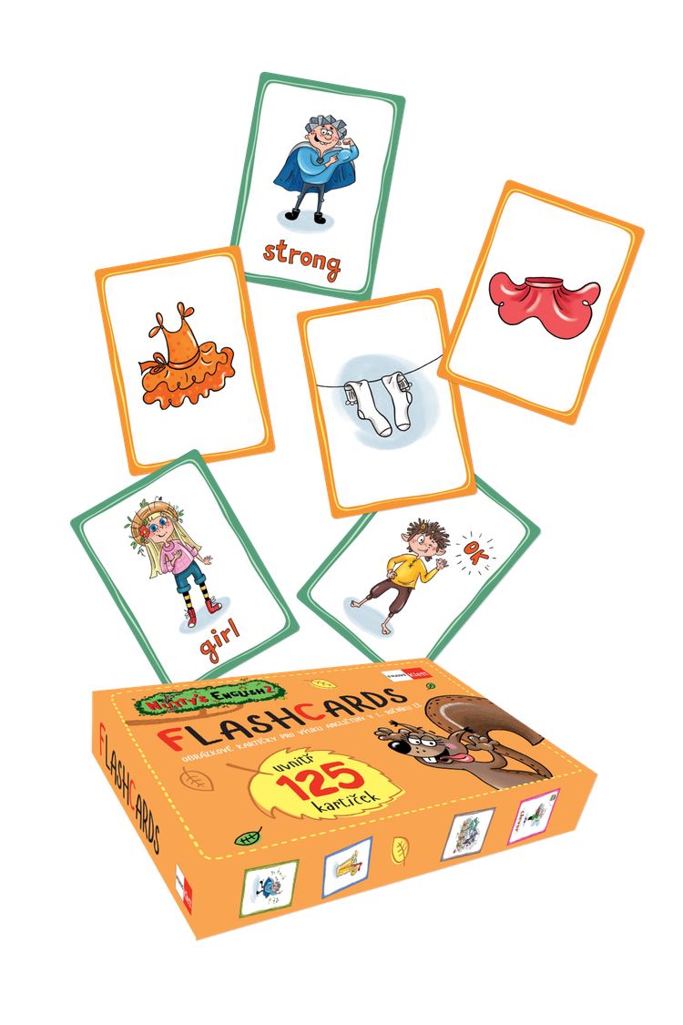 Nutty´s English 2 – 125 flashcards v krabičce