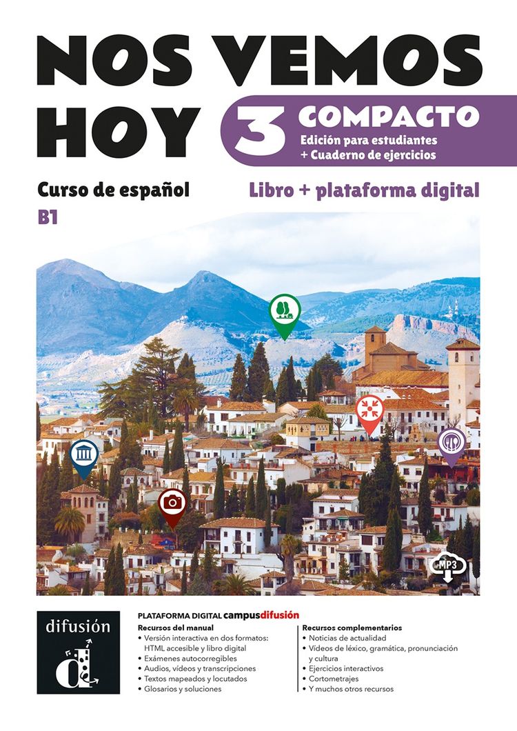 !Nos vemos! hoy Compacto 3 (B1) – Edición híbrida Libro del alumno / Cuaderno de ejercicios + Campus (12 meses) (monolingvní vydání)