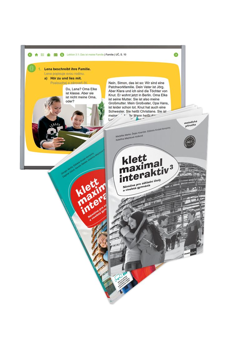 Klett Maximal interaktiv 3 (A2.1) – učitelská licence – učebnice a prac. sešit (platnost 24 měsíců)