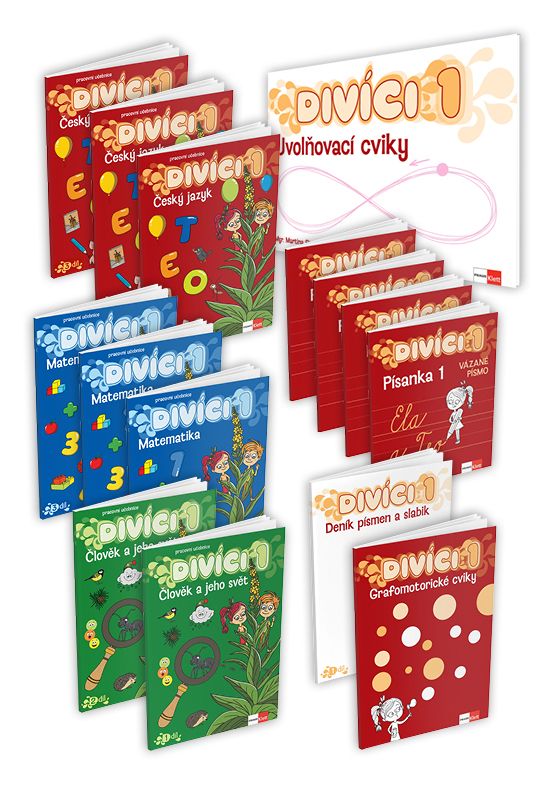Divíci 1 – základní žákovský balíček – Český jazyk A/S + Matematika + Člověk a jeho svět