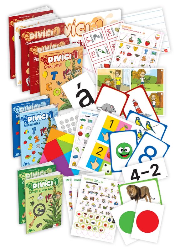 Divíci 1 – rozšířený učitelský balíček – Český jazyk A/S + Matematika + Člověk a jeho svět