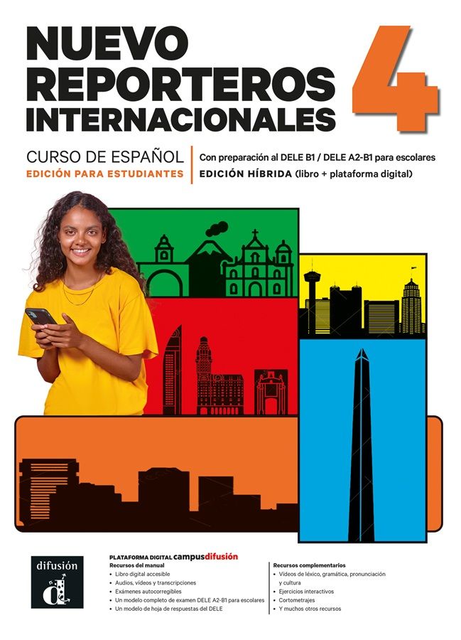 Nuevo Reporteros internacionales 4 (B1.2) – Edición híbrida Libro del alumno + Campus (12 meses)